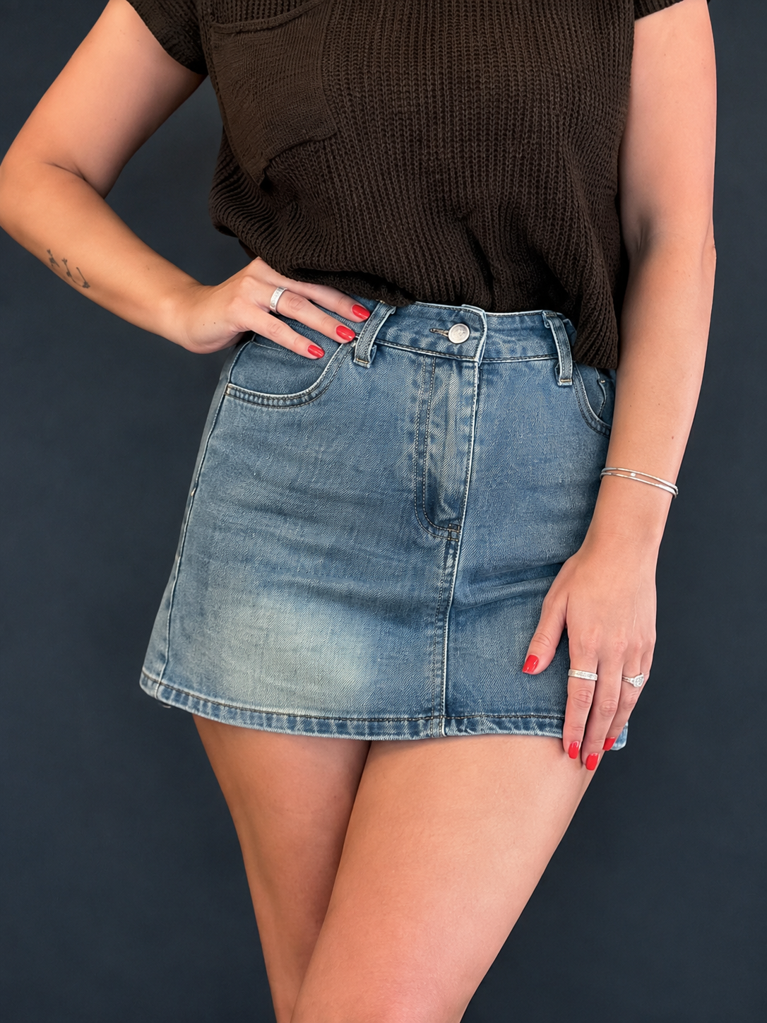 Downtown Blue Jean Skirt